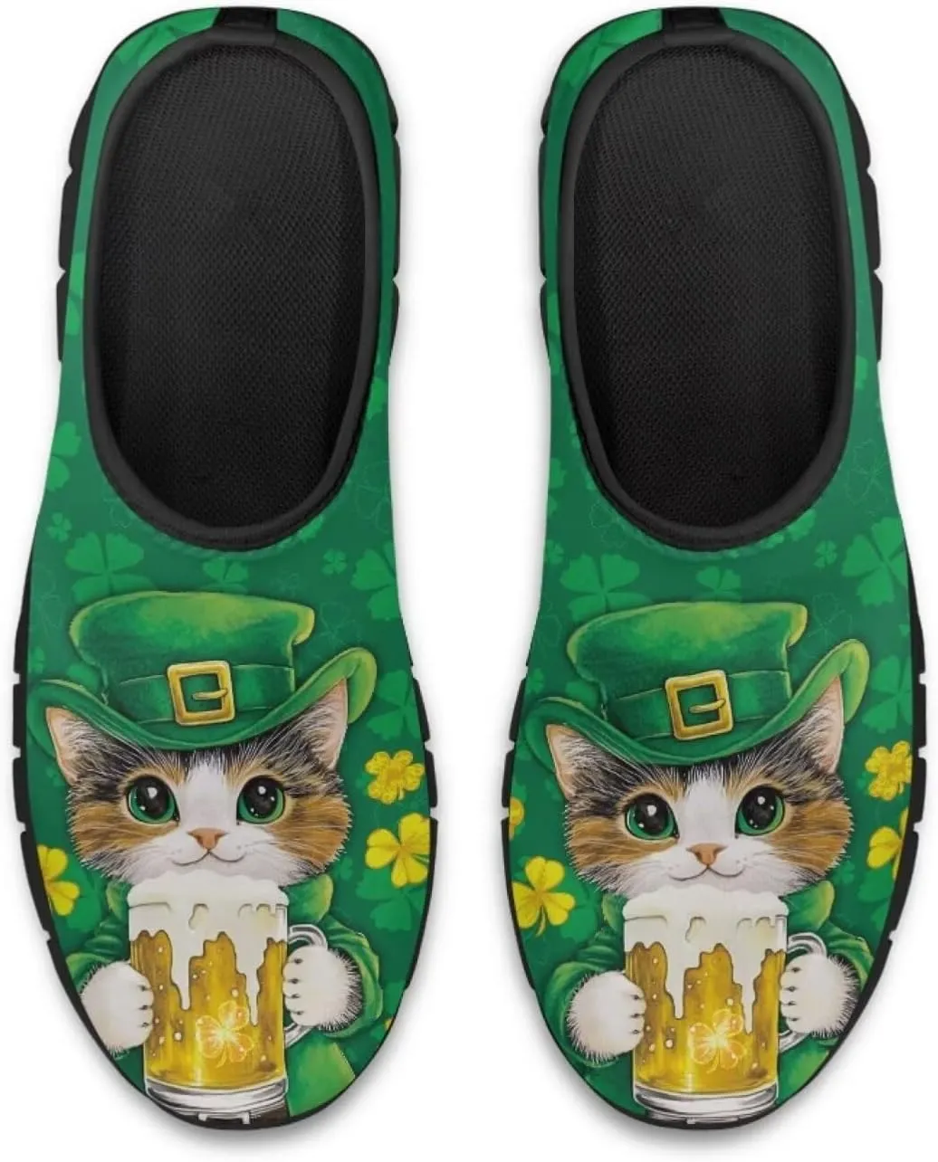 St.Patrick's Day Womens Loafer Flat Shoes Lightweight Classic Slip On Ladies Driving Sneakers - Green