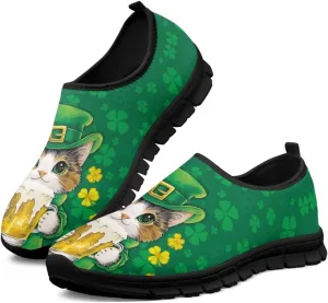 St.Patrick's Day Womens Loafer Flat Shoes Lightweight Classic Slip On Ladies Driving Sneakers - Green