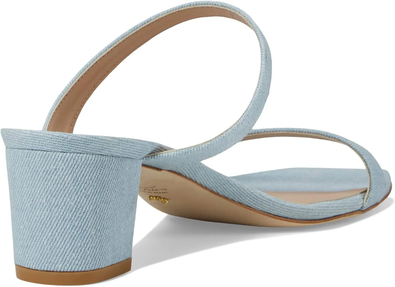 Stuart Weitzman Aleena 50 Block Slide Heels for Women - Leather Upper and Lining, Sleek Straps Design, and Rubber Outsole
