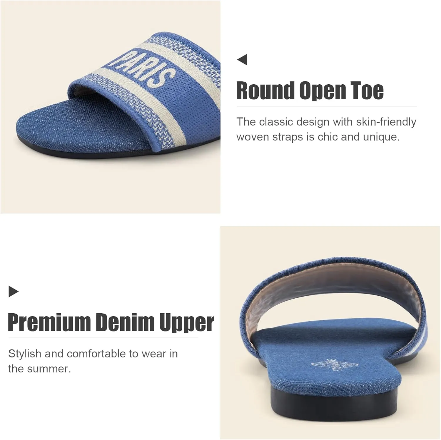 STUNAHOME Summer Flat Sandals for Women Fashion slide Sandals Womens