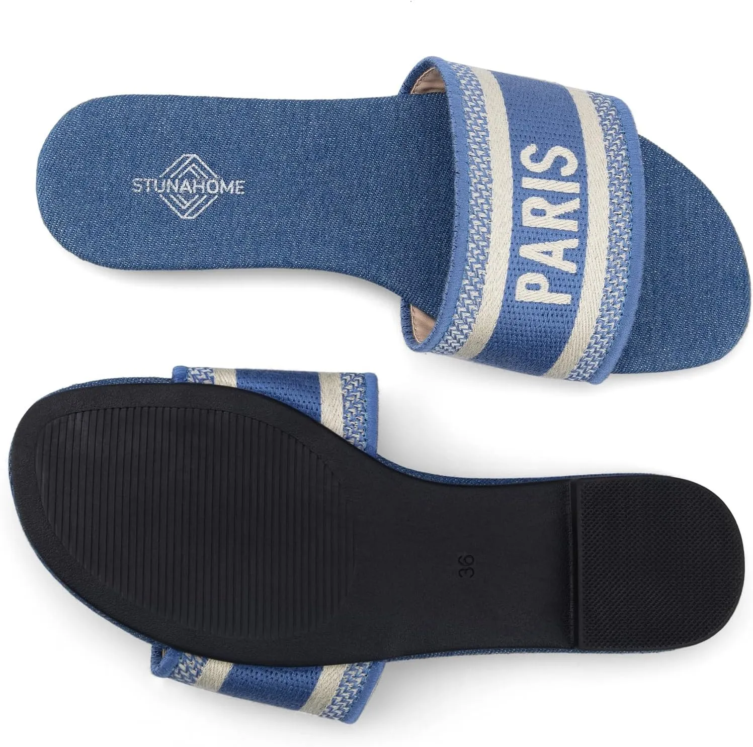 STUNAHOME Summer Flat Sandals for Women Fashion slide Sandals Womens