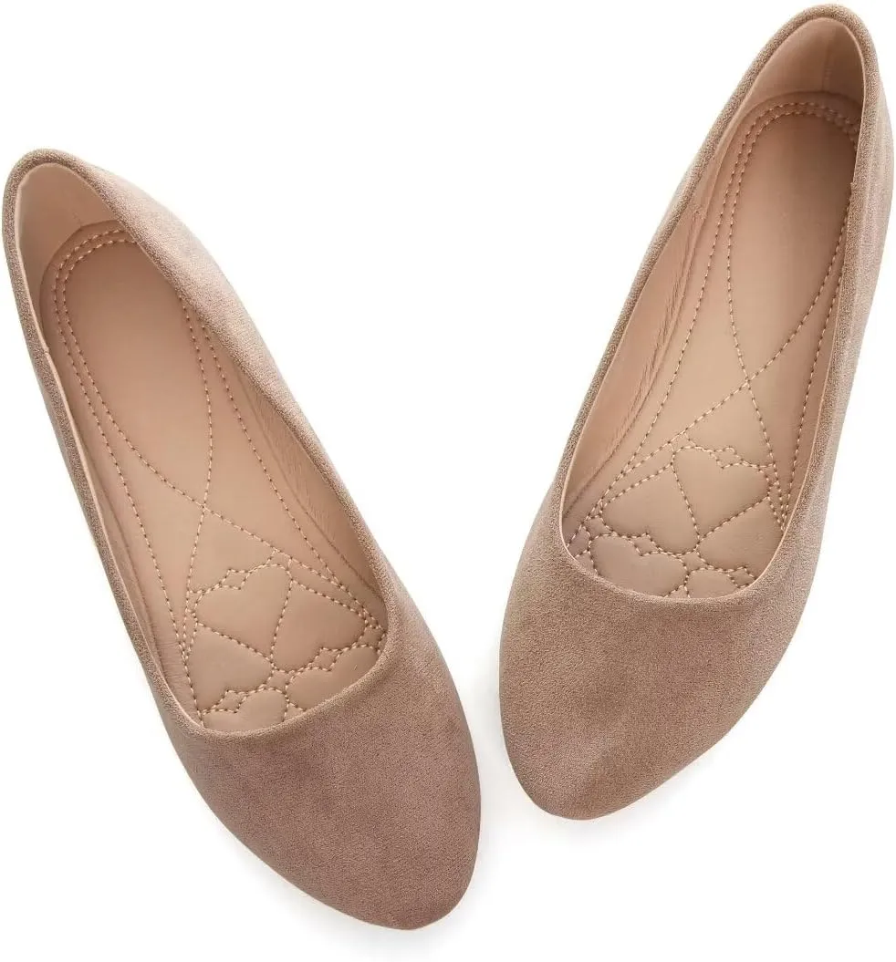 Stunner Women Cute Slip-On Ballet Shoes Soft Solid Classic Pointed Toe Flats