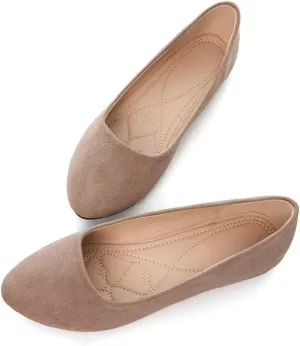 Stunner Women Cute Slip-On Ballet Shoes Soft Solid Classic Pointed Toe Flats