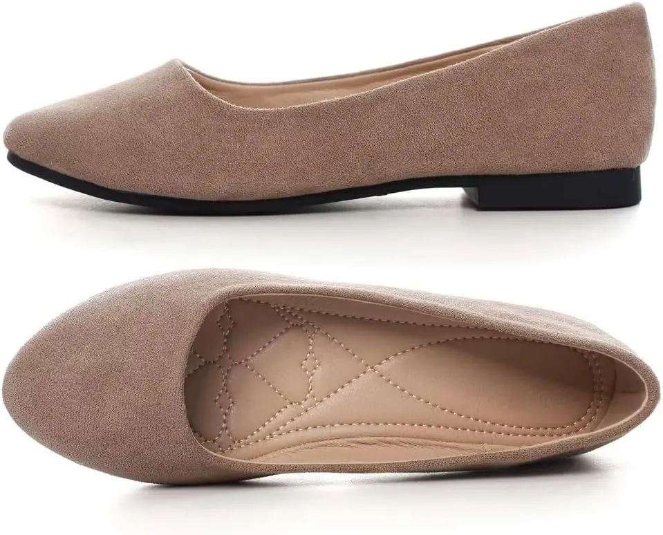 Stunner Women Cute Slip-On Ballet Shoes Soft Solid Classic Pointed Toe Flats