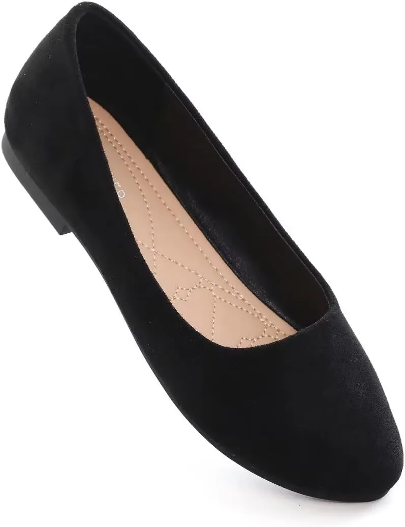 Stunner Women Cute Slip-On Ballet Shoes Soft Solid Classic Pointed Toe Flats