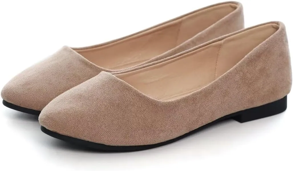 Stunner Women Cute Slip-On Ballet Shoes Soft Solid Classic Pointed Toe Flats