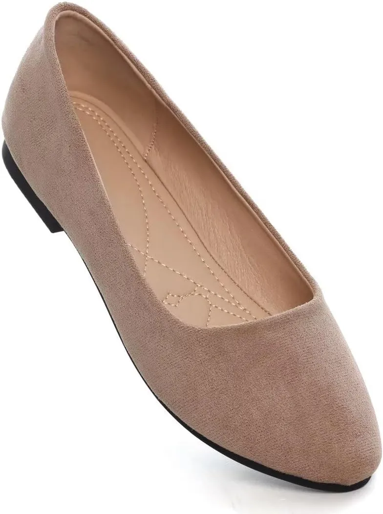 Stunner Women Cute Slip-On Ballet Shoes Soft Solid Classic Pointed Toe Flats