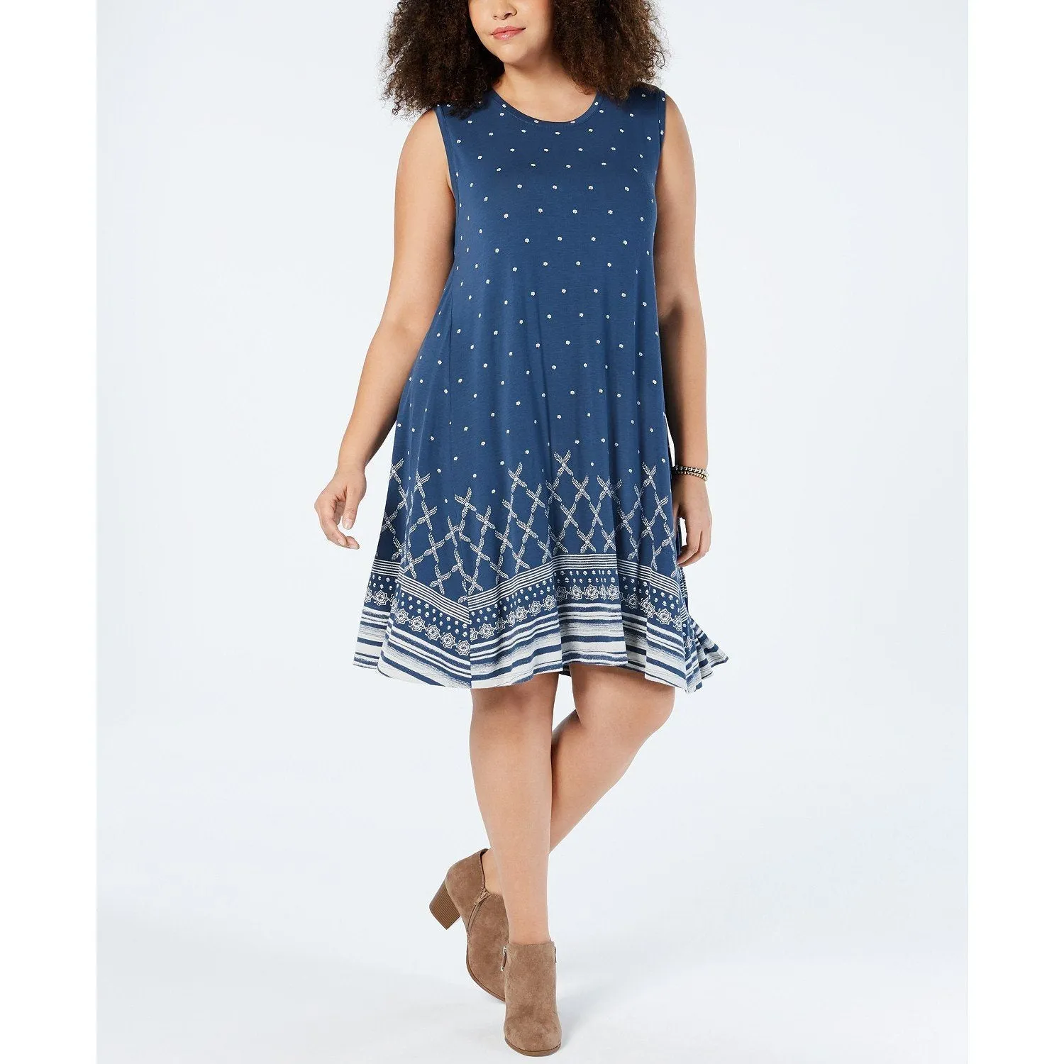 Style & Co Plus Size Printed Swing Dress
