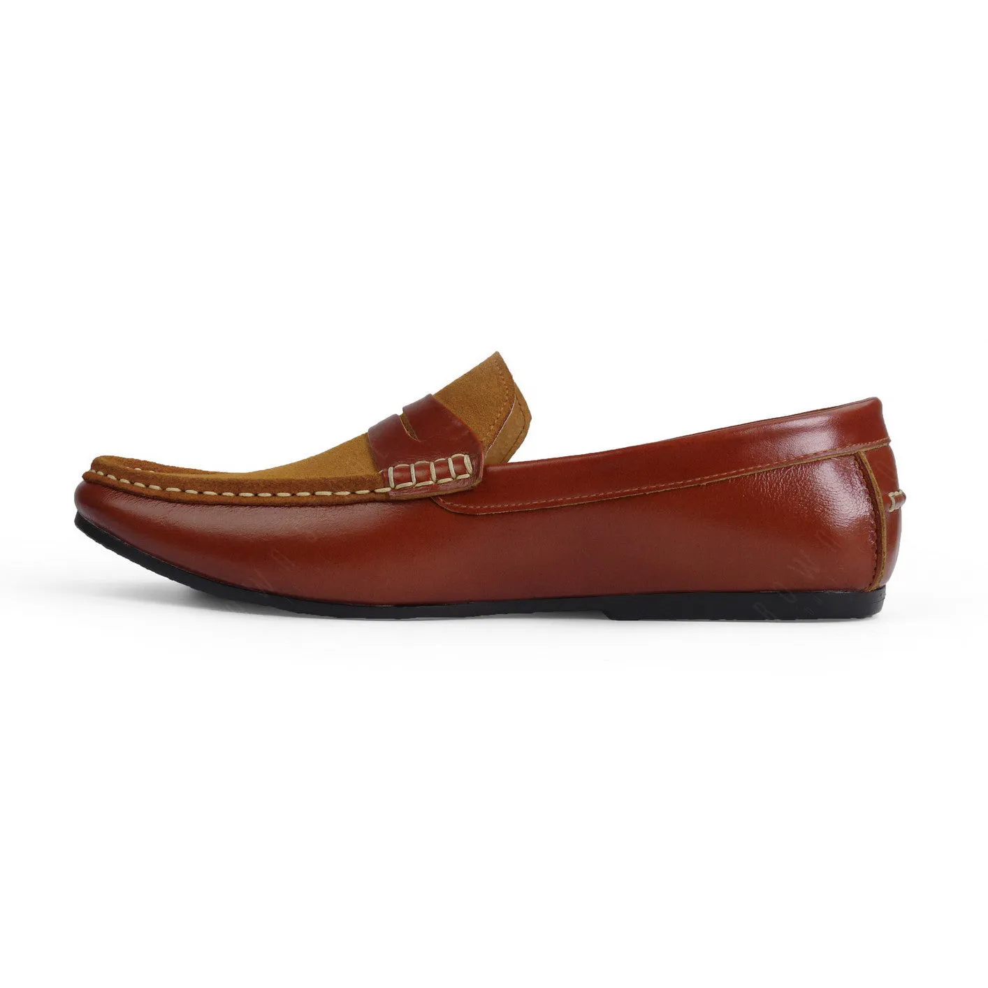 Suede Flip Leather Loafer Classic Light Brown