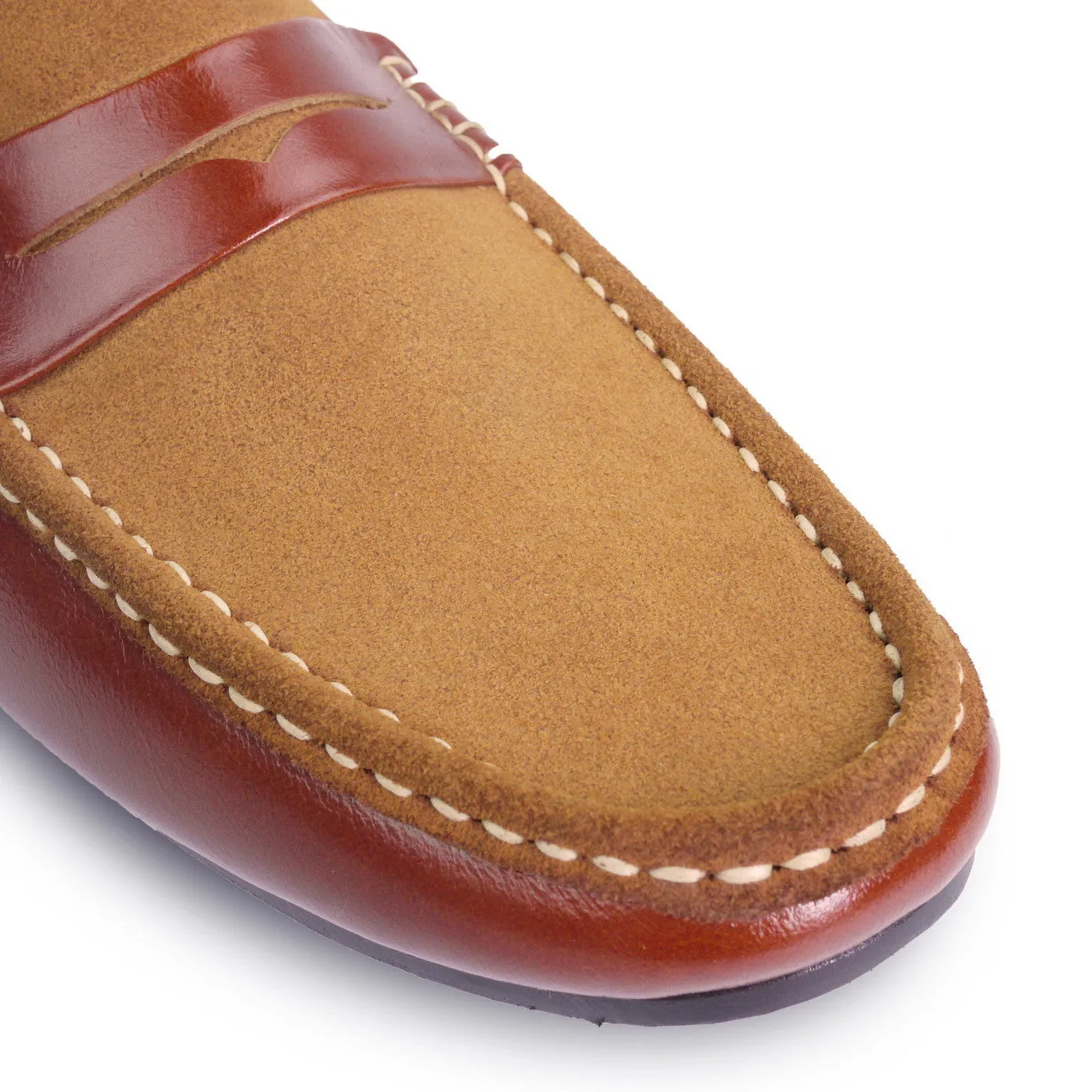 Suede Flip Leather Loafer Classic Light Brown