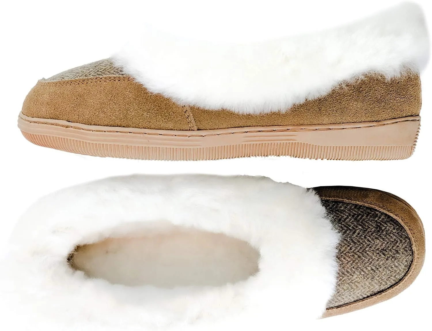surell Womens Genuine Shearling Scuffs Slip On