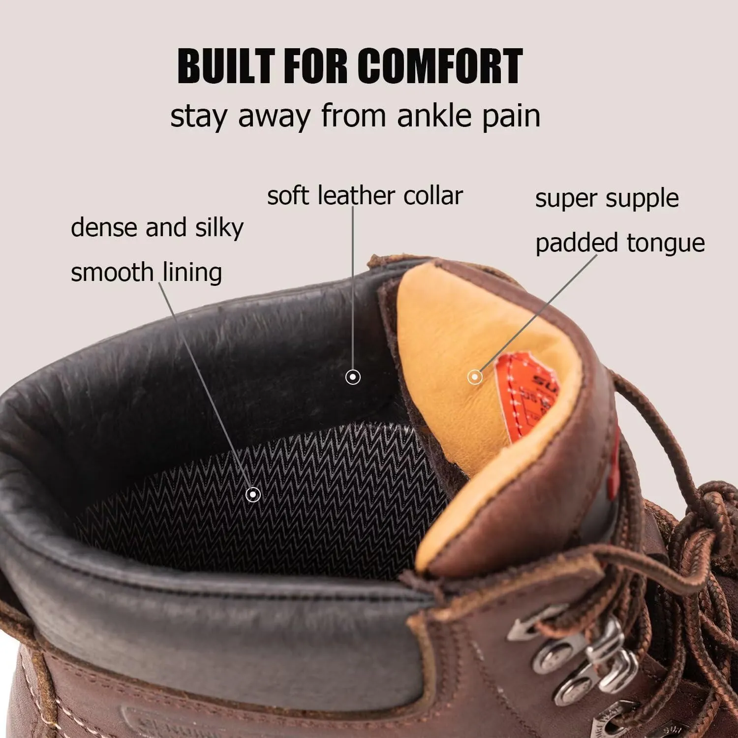 SUREWAY 6” Mens Soft Toe Work Boots for Men,Goodyear Welt,Extremely Comfortable Durable Proved,Superior Oil/Slip Resistant,Thicker Full Grain Leather,EH Safety Industrial Construction Boots