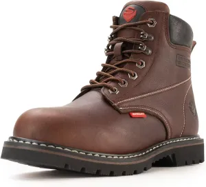 SUREWAY 6” Mens Soft Toe Work Boots for Men,Goodyear Welt,Extremely Comfortable Durable Proved,Superior Oil/Slip Resistant,Thicker Full Grain Leather,EH Safety Industrial Construction Boots
