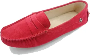 TDA Womens Comfortable Suede Leather Driving Walking Running Boat Loafers Moccasins Flats Multi Colored