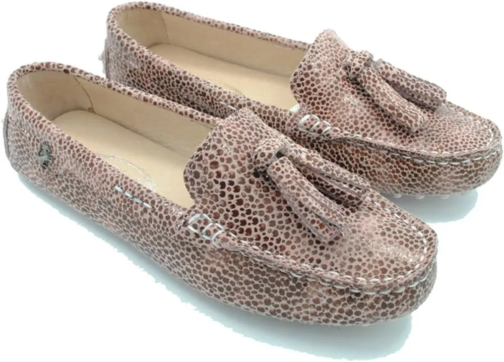 TDA Womens Tassel Leather Slip On Driving Walking Trail Running Loafers Boat Shoes Multi Colored