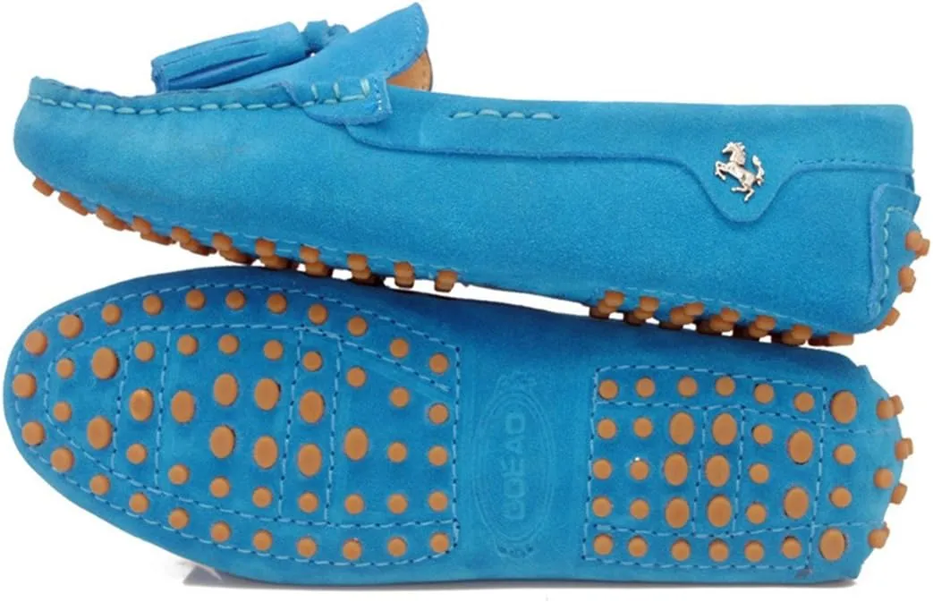 TDA Womens Tassel Leather Slip On Driving Walking Trail Running Loafers Boat Shoes Multi Colored
