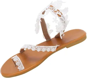 Temperament Flat Sandals for Women Comfortable Ankle Strap Outdoor Walking Shoes Comfortable Walking Sandals
