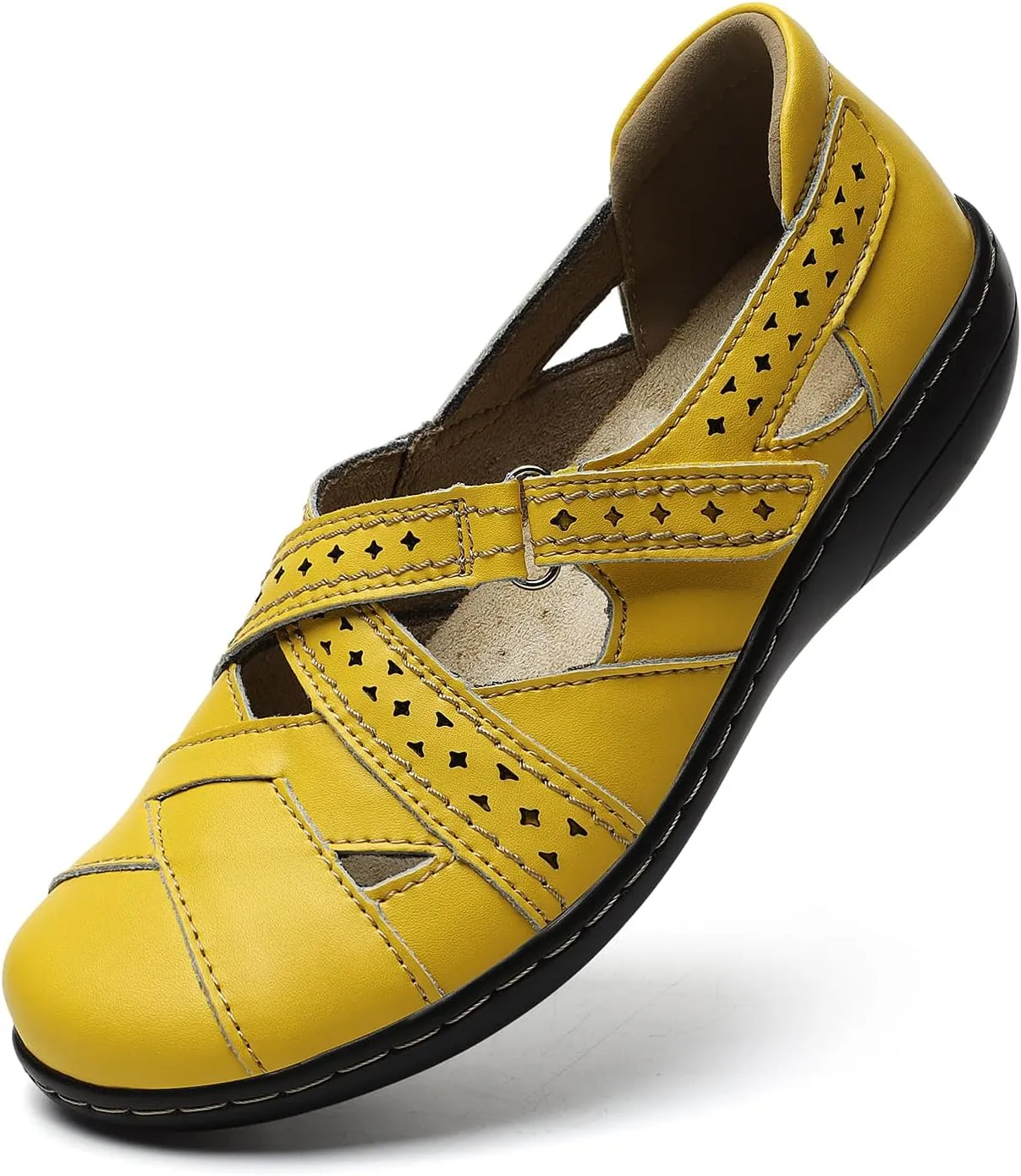 TERRIKAT Women's Casual Loafers Cute Slip On Comfort Walking Flats Leather Driving Moccasins Fashion Closed Toe Boat Shoes
