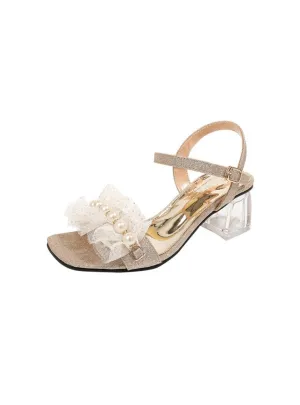 Thick-heeled Transparent Sandals