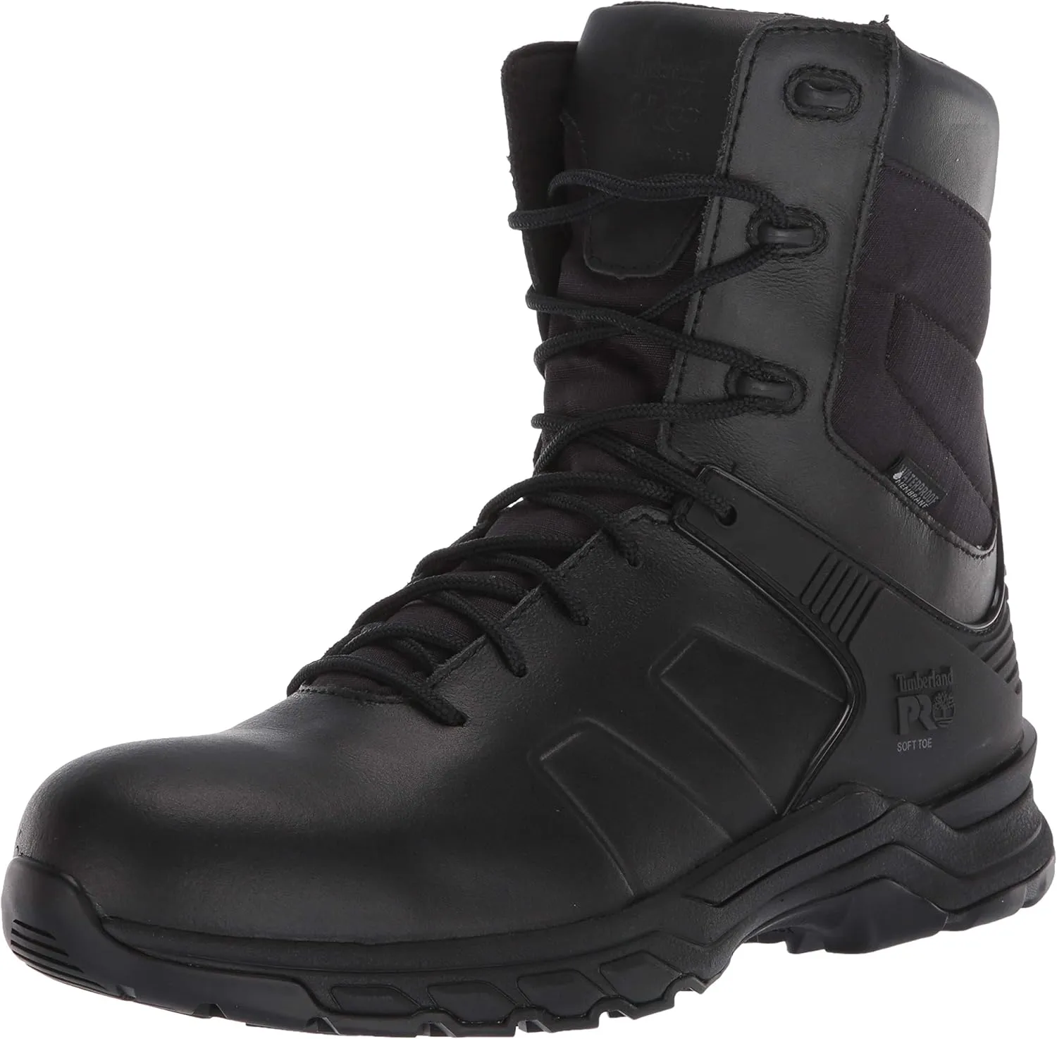 Timberland PRO Men's Hypercharge 8 Inch Soft Toe Side-Zip Waterproof Tactical Duty Uniform Work