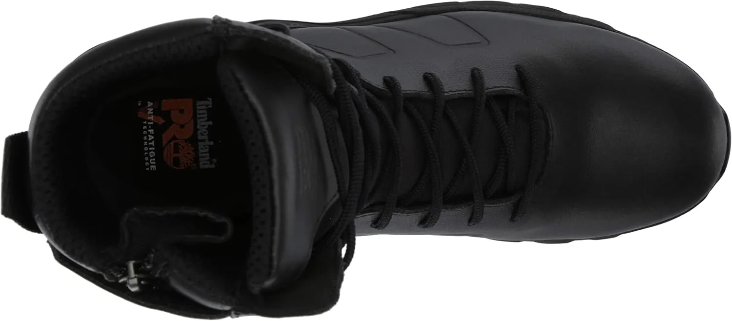 Timberland PRO Men's Hypercharge 8 Inch Soft Toe Side-Zip Waterproof Tactical Duty Uniform Work