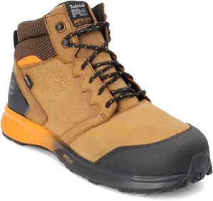 Timberland PRO Men's Reaxion Mid Athletic Hiker Wateproof Composite Toe Work Boot, Brown: Brown Orange, 9 US