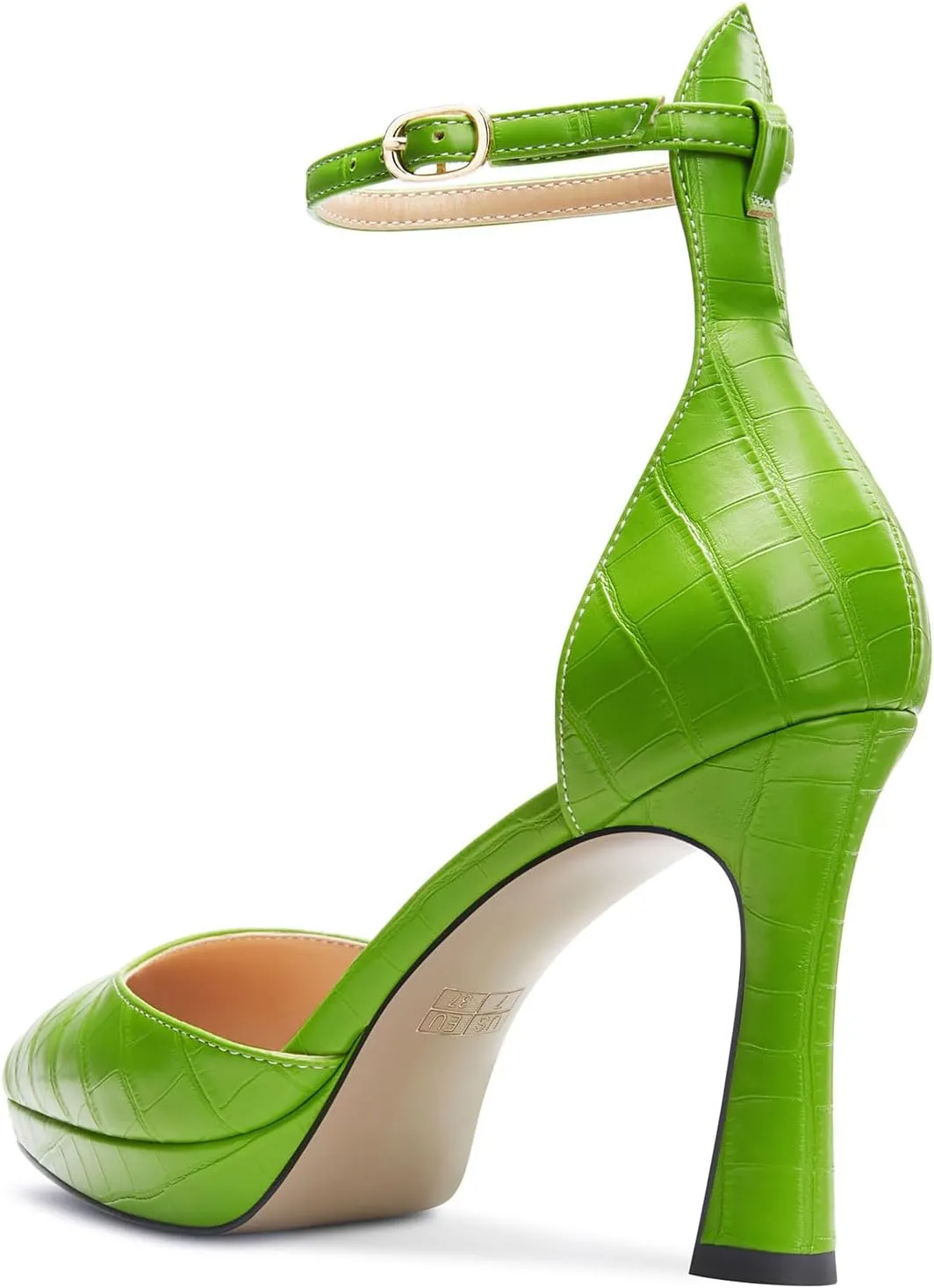 TNYNFBEB Womens Stiletto High Platform Heel Pointed Toe Pumps Ankle Strap Buckle Party Basic Classic 3.9 Inches Heels