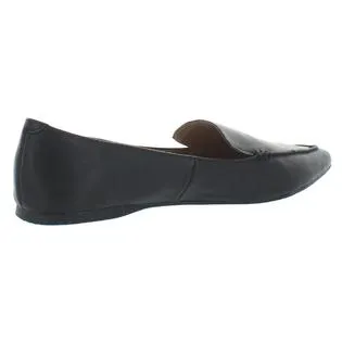 Toe Leather Madden Slip Black Loafer Steve On Pointed Flat Power-efficient Feather Closed Value-based
