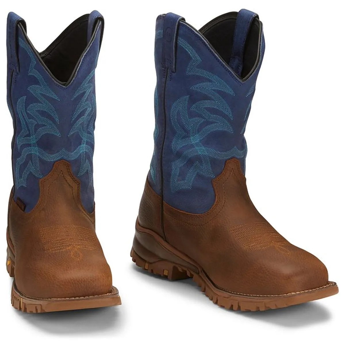 Tony Lama Back Men Footwear Work Pull-On Roustabout 11" Steel Toe Waterproof Work Boot  Color Auburn (#TW5010)