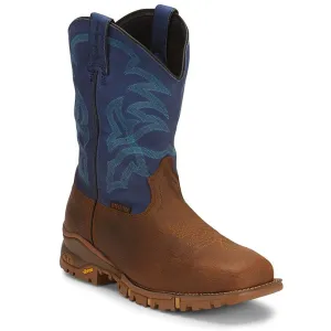 Tony Lama Back Men Footwear Work Pull-On Roustabout 11" Steel Toe Waterproof Work Boot  Color Auburn (#TW5010)