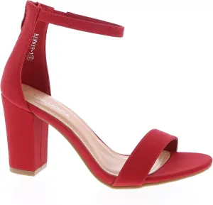 TOP MODA Hannah-1 Ankle Strap Dressy High Heel Sandal, Non-slip Sole, For Wedding, Party, Prom, Evening Wear, or Any Occasion, Sleek Style Block Heel Sandals
