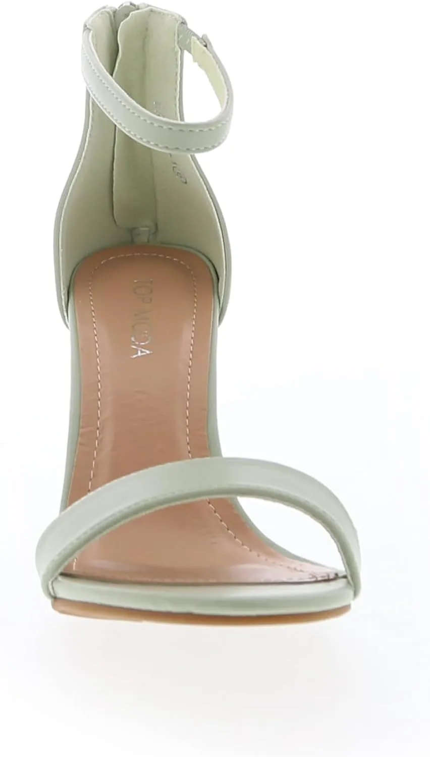 TOP MODA Hannah-1 Ankle Strap Dressy High Heel Sandal, Non-slip Sole, For Wedding, Party, Prom, Evening Wear, or Any Occasion, Sleek Style Block Heel Sandals