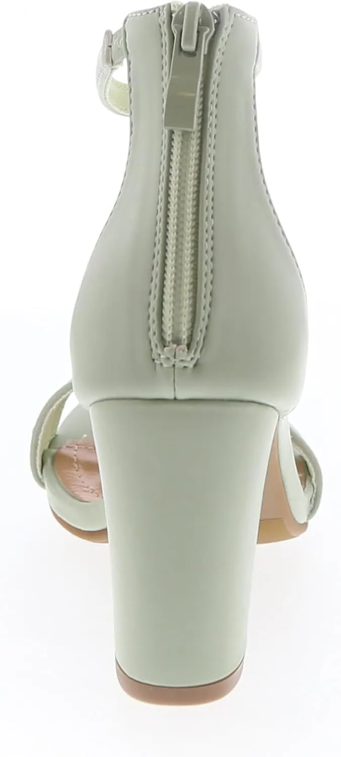 TOP MODA Hannah-1 Ankle Strap Dressy High Heel Sandal, Non-slip Sole, For Wedding, Party, Prom, Evening Wear, or Any Occasion, Sleek Style Block Heel Sandals