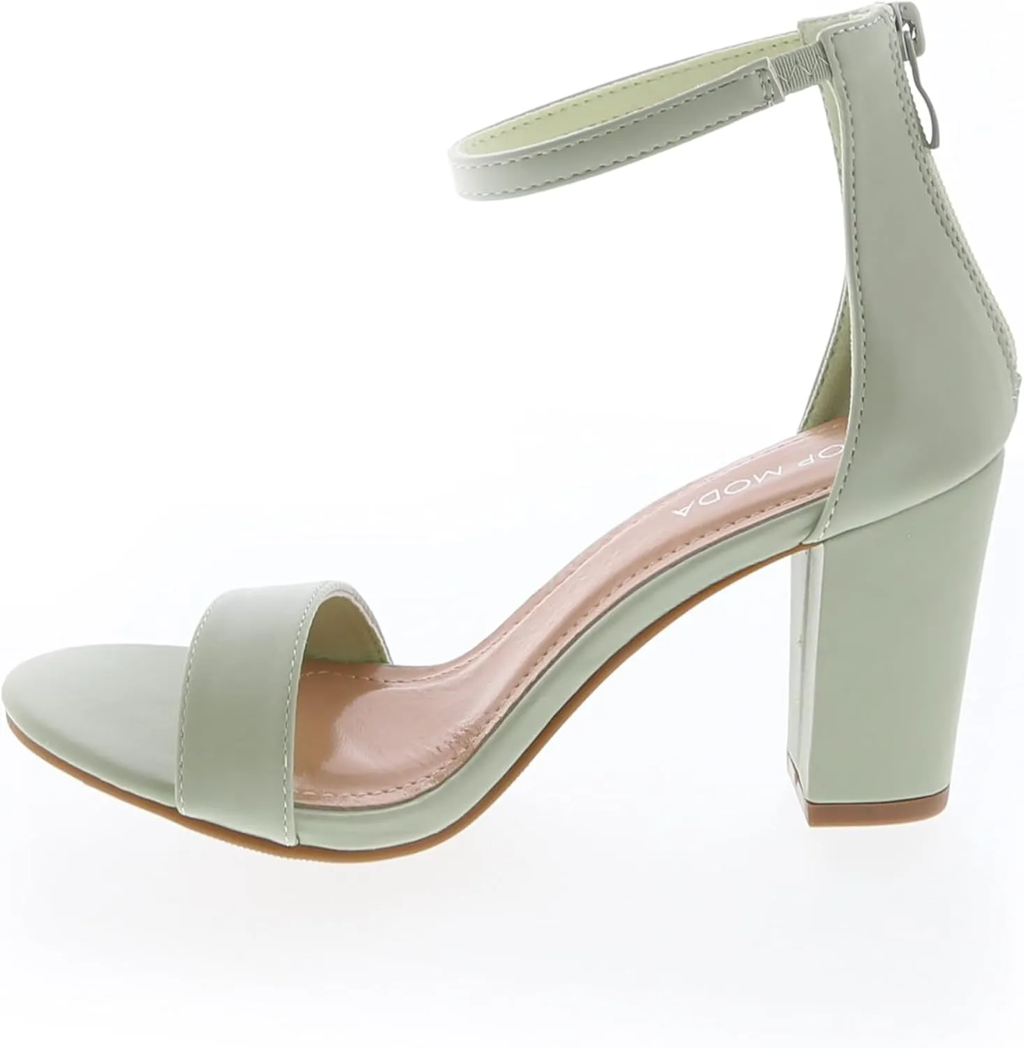 TOP MODA Hannah-1 Ankle Strap Dressy High Heel Sandal, Non-slip Sole, For Wedding, Party, Prom, Evening Wear, or Any Occasion, Sleek Style Block Heel Sandals