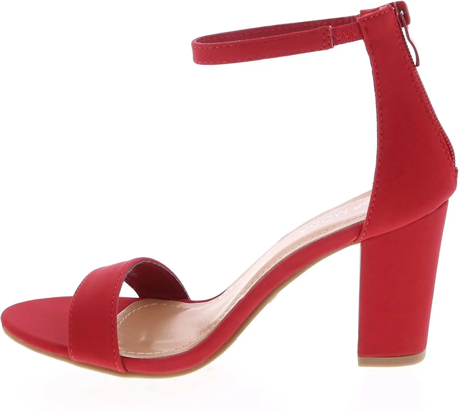 TOP MODA Hannah-1 Ankle Strap Dressy High Heel Sandal, Non-slip Sole, For Wedding, Party, Prom, Evening Wear, or Any Occasion, Sleek Style Block Heel Sandals