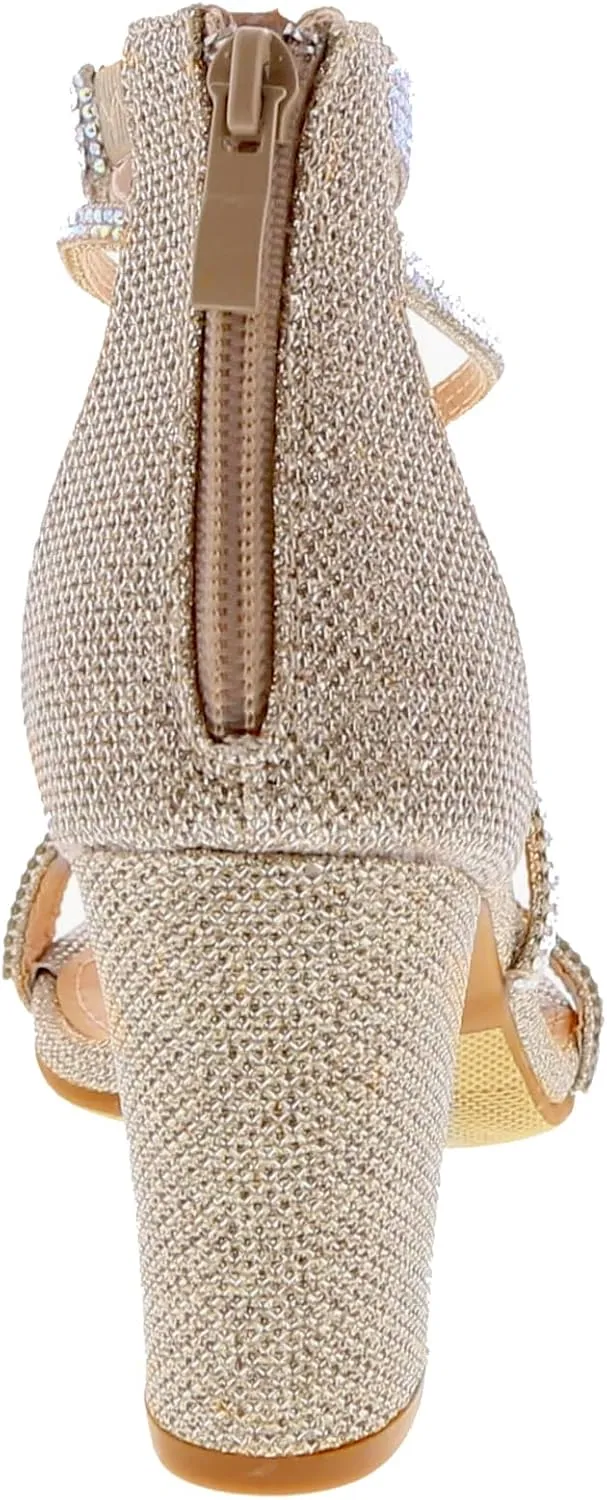 TOP Moda Rosa-66 Ankle Strap Dressy High Heel Sandal, Non-slip Sole, For Wedding, Party, Prom, Evening Wear, or Any Occasion, Sleek Style Block Heel Sandals
