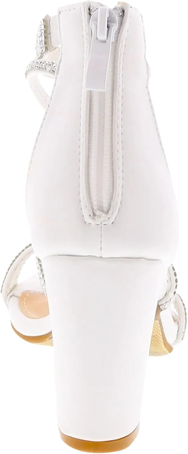 TOP Moda Rosa-66 Ankle Strap Dressy High Heel Sandal, Non-slip Sole, For Wedding, Party, Prom, Evening Wear, or Any Occasion, Sleek Style Block Heel Sandals