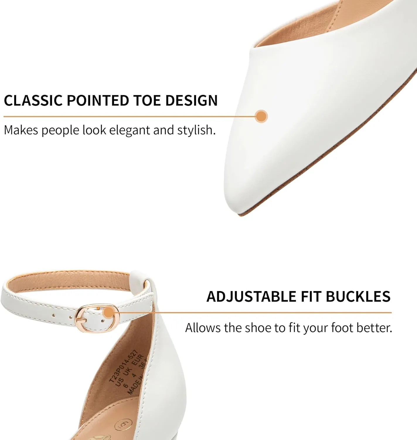 Trary Women's Pointed Toe Pumps,Ankle Strap Buckle Closed Toe Chunky Block Heel Pumps,Dress Office Wedding Party Shoes for Women