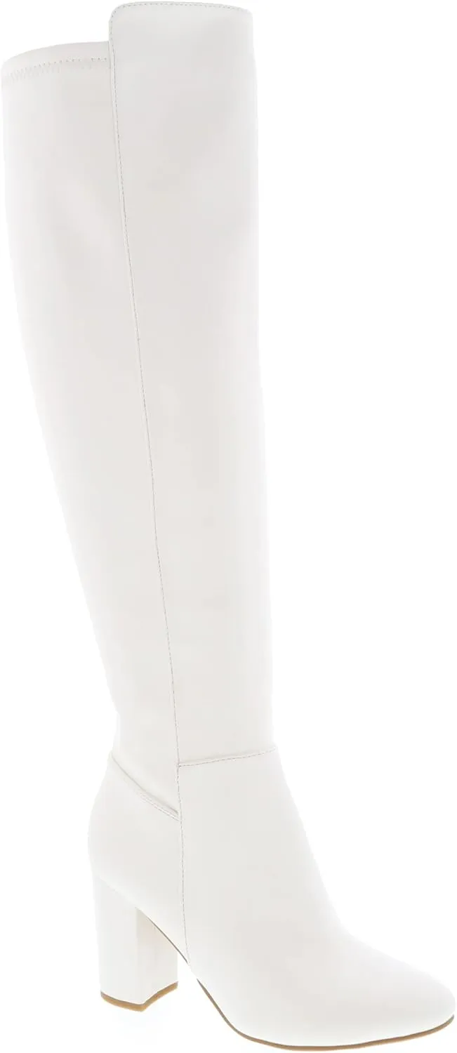 TruFox Womens Classy Fashion Knee High Block Heel Boots