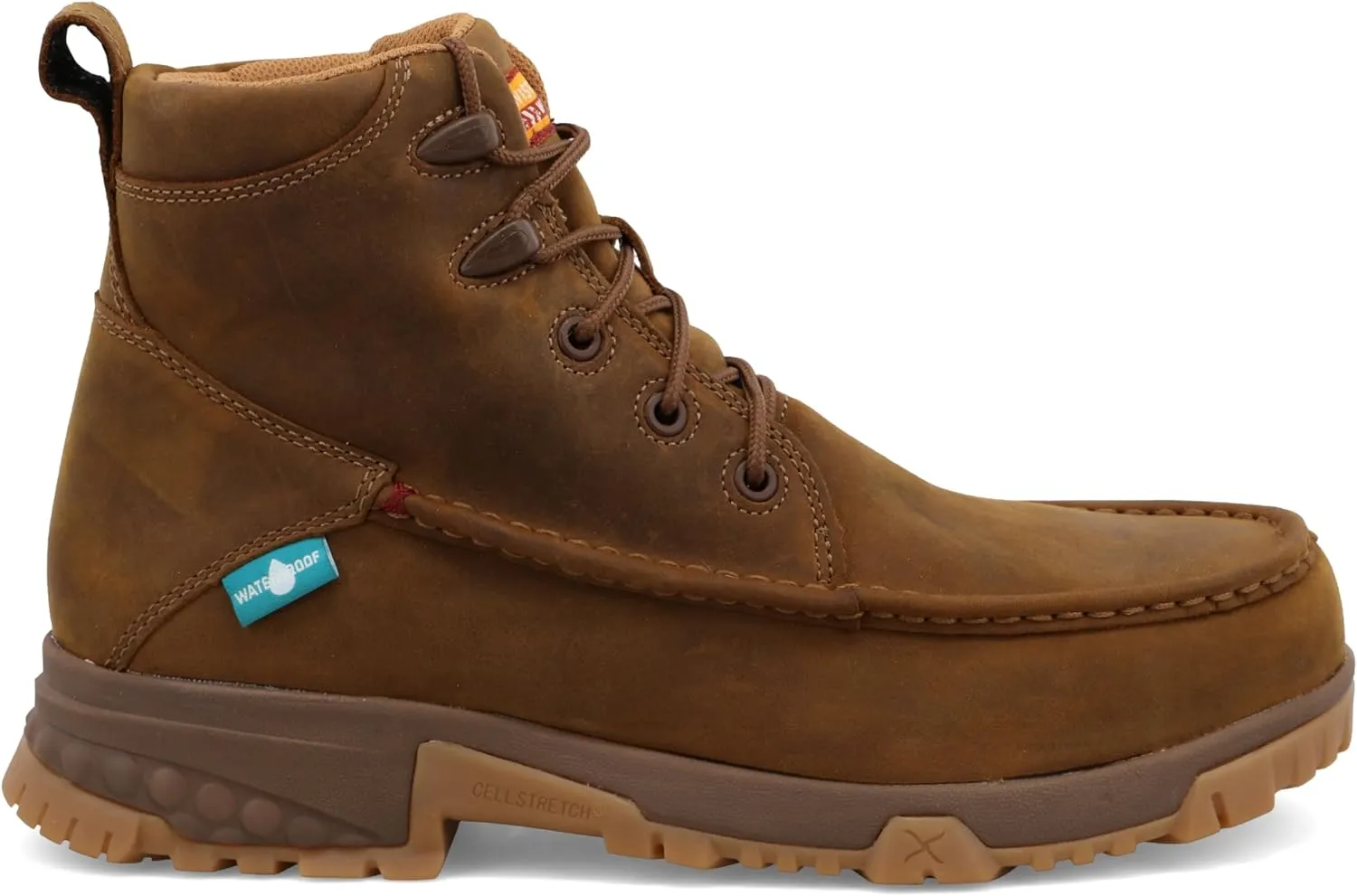 Twisted X Men's 6" Work Boot, Moc Toe Nano Toe with CellStretch