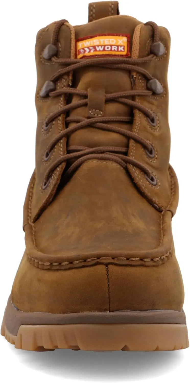 Twisted X Men's 6" Work Boot, Moc Toe Nano Toe with CellStretch