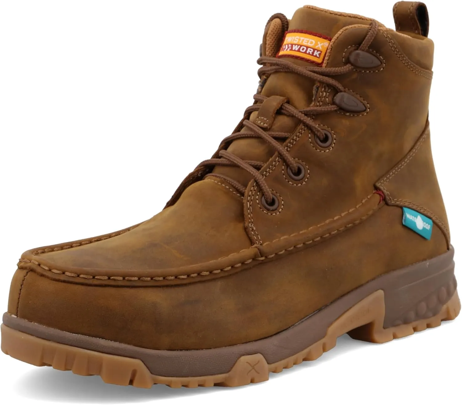 Twisted X Men's 6" Work Boot, Moc Toe Nano Toe with CellStretch