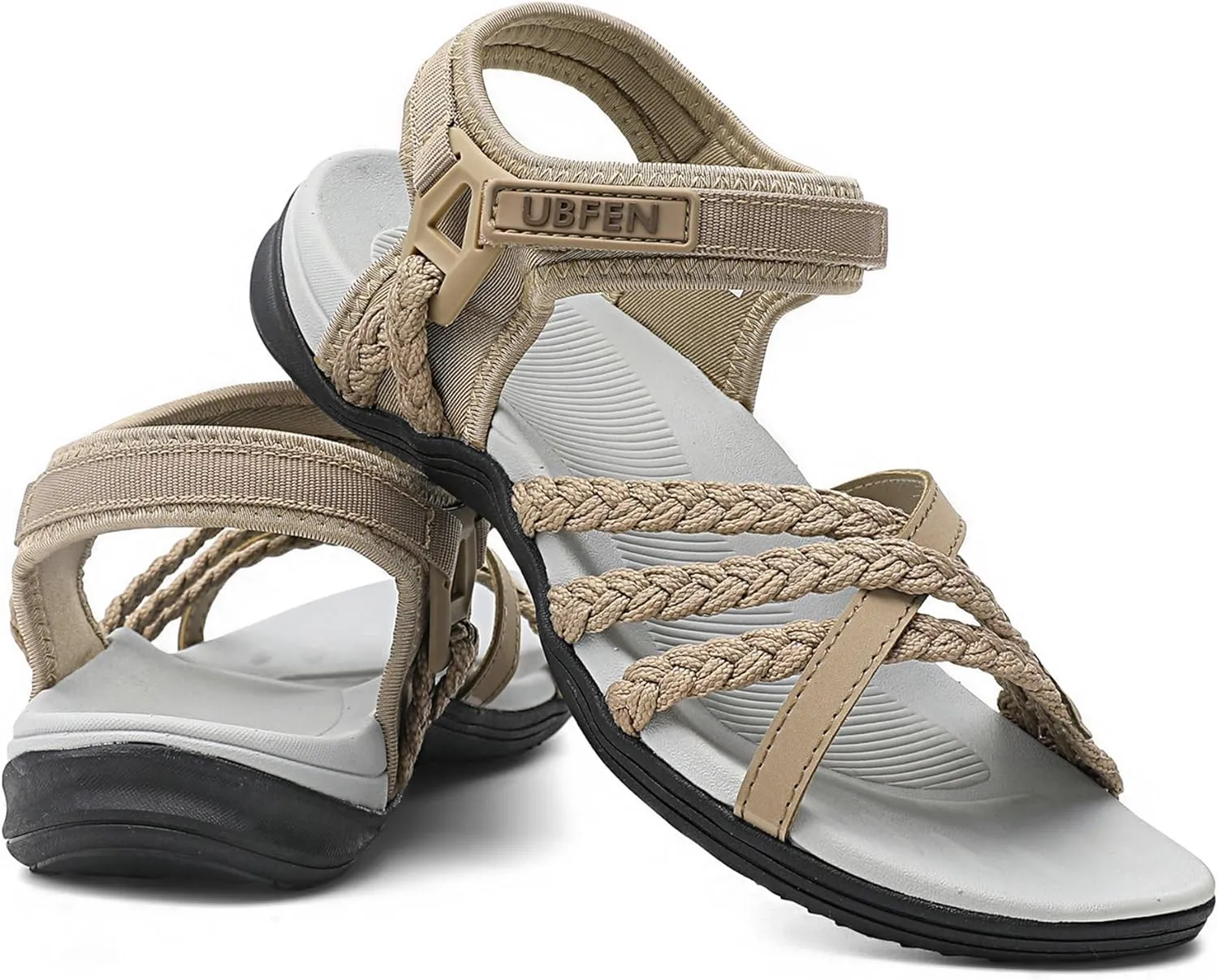 UBFEN Womens Hiking Sandals Sport Walking Adjustable Hook Ankle Straps Comfortable Outdoor Beach Athletic Shoes