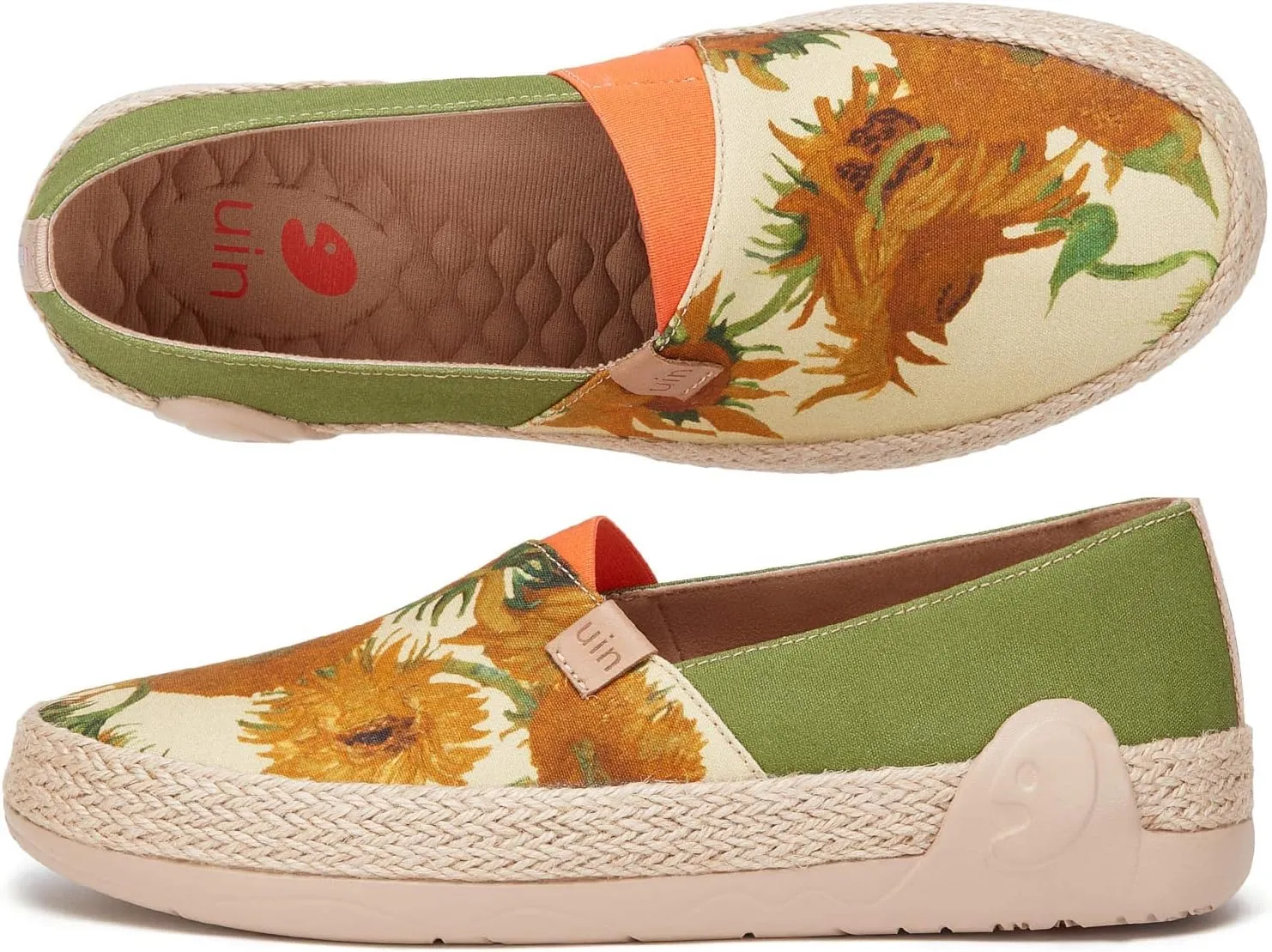 UIN Men's Espadrilles Slip OnsLightweight Walking Casual Loafers Comfortable Art Painted Travel Shoes Marbella Series