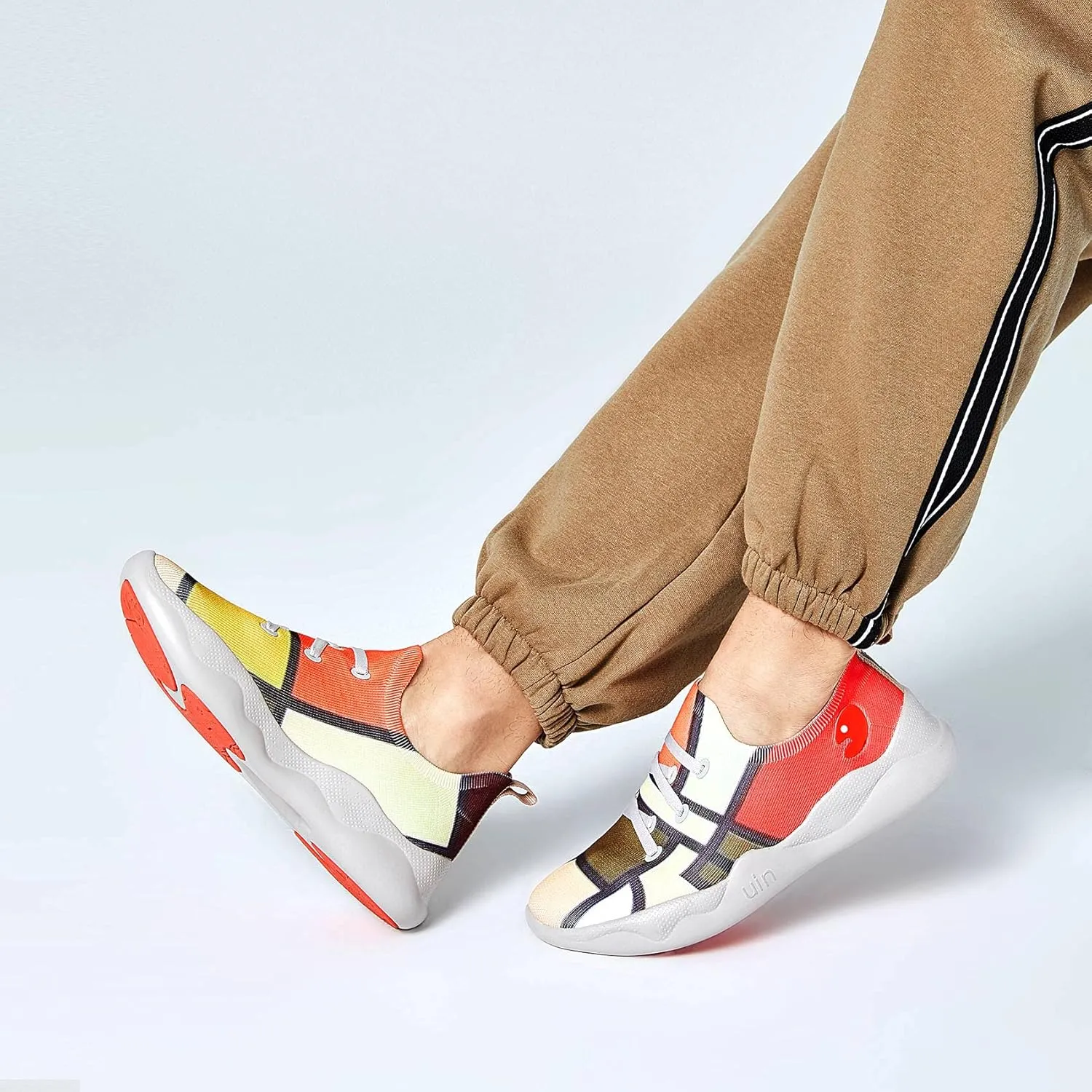 UIN Men's Fashion Sneakers Lightweight Walking Casual Slip Ons Comfortable Art Painted Athletic Travel Shoes Mijas Eye of Exploration