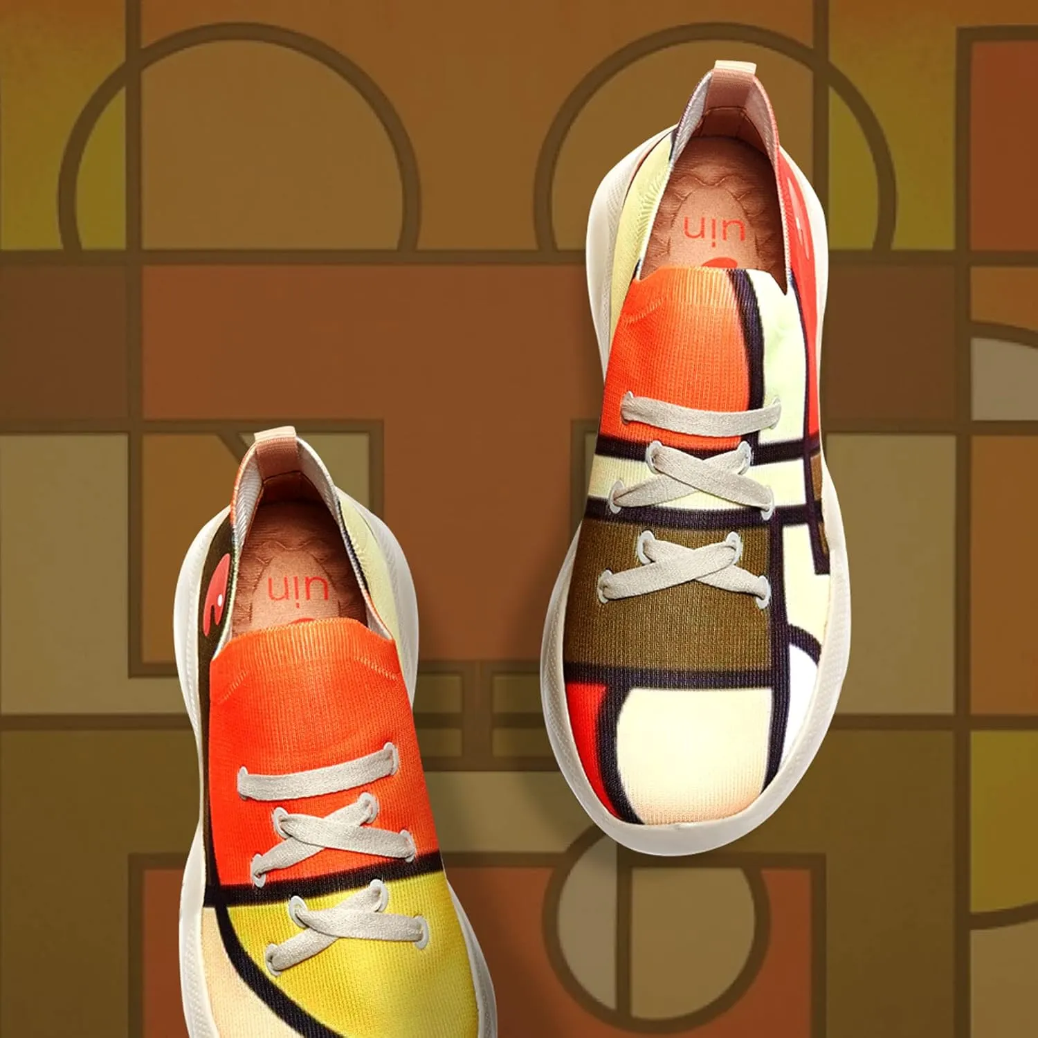 UIN Men's Fashion Sneakers Lightweight Walking Casual Slip Ons Comfortable Art Painted Athletic Travel Shoes Mijas Eye of Exploration