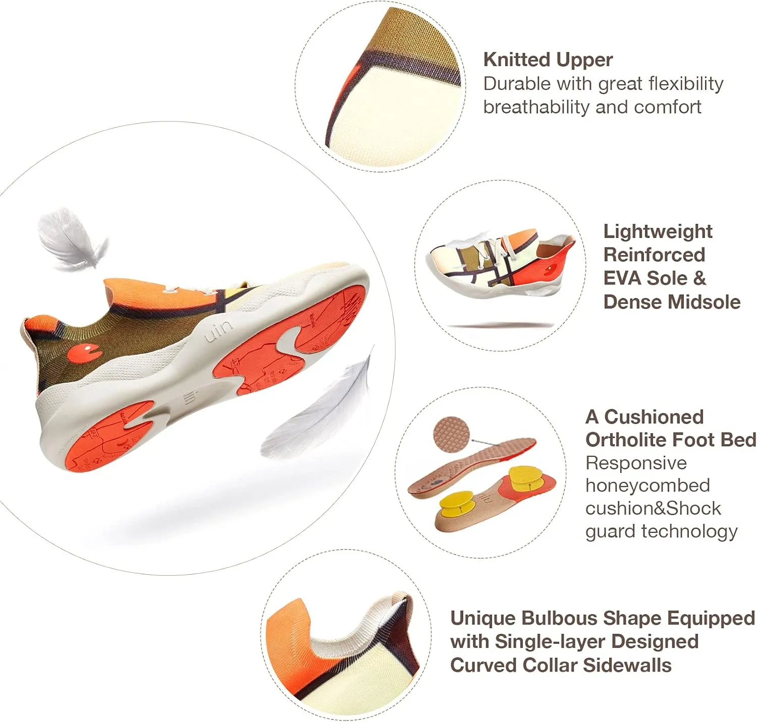 UIN Men's Fashion Sneakers Lightweight Walking Casual Slip Ons Comfortable Art Painted Athletic Travel Shoes Mijas Eye of Exploration