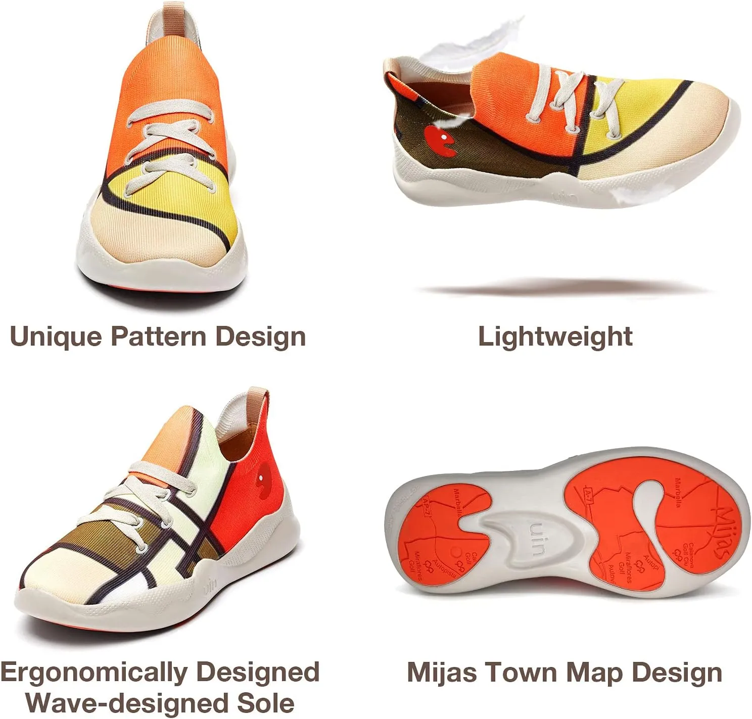 UIN Men's Fashion Sneakers Lightweight Walking Casual Slip Ons Comfortable Art Painted Athletic Travel Shoes Mijas Eye of Exploration
