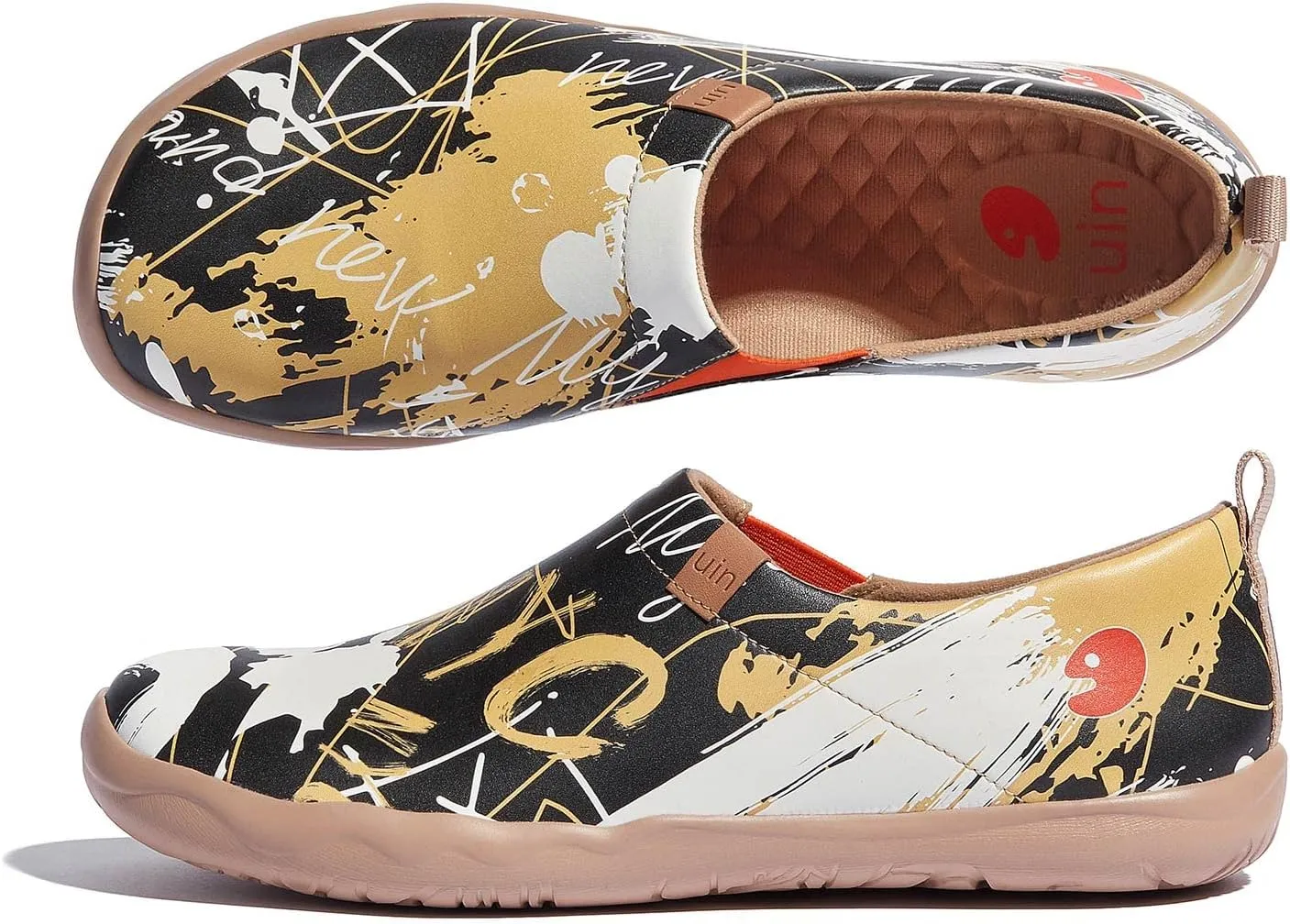 UIN Men's Walking Travel Shoes Slip On Microfiber Casual Loafers Lightweight Comfort Fashion Sneaker