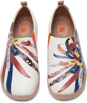 UIN Women's Artistic Design Slip-On Microfiber PU Shoes Stylish Comfortable Casual Loafers Lightweight Everyday Travel Footwear